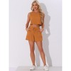 Allegra K Women's Casual Round Neck Sleeveless Top and Shorts with Elastic Waist Set - 4 of 4