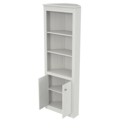 2 Door Corner Bookshelf Washed Oak Inval Target