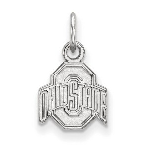 Black Bow Jewelry 14k White Gold Ohio State Buckeyes NCAA Extra Small Pendant - 1 of 3