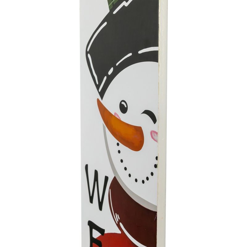 Northlight 35" Snowman "Welcome" Christmas Wooden Porch Board Sign Decoration, 4 of 8