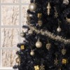 Angel Sar 6FT Black Artificial Christmas Tree, 1050 PVC Branch Tips, Metal Stand, Easy Assembly for Modern Holiday Decor - 4 of 4