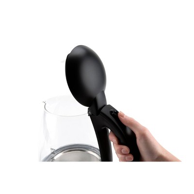 Aroma 1.2L Black Glass Electric Kettle with LED Indicator