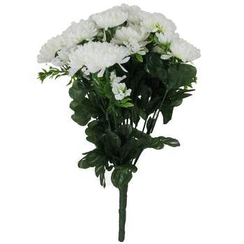 Allstate Floral 14" Green/White Flowering Chrysanthemum Artificial Floral Arrangement
