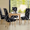 PiccoCasa Spandex Elastic Dining Chair Slipcover White and Black M 1 Pc - 2 of 3