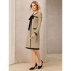 INSPIRE CHIC Women's Elegant A-Line Contrast Color V Neck Long Sleeve Trendy Work Dress - 3 of 4
