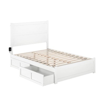 Full Noho Bed With Footboard And 2 Drawers White - Afi : Target