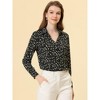 INSPIRE CHIC Women's V-neck Long Sleeve Floral Faux Pocket Blouse - 2 of 4