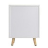 Resenkos 2 of Bedside Cupboard with 1 Drawer and Short Legs, End Table with Storing Shelf, Indoors, White, Night Stand - 2 of 3