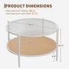 Garvee 30" Rattan Coffee Table, 2-Tier Round End Table with Storage, Round Water-Wave Glass Metal Center Tables, Modern Circular Coffee Tables - 2 of 4