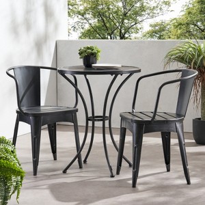 VYNXARIA 3-Piece Bistro Set - Perfect for Cozy Outdoor Moments,Black - 1 of 4