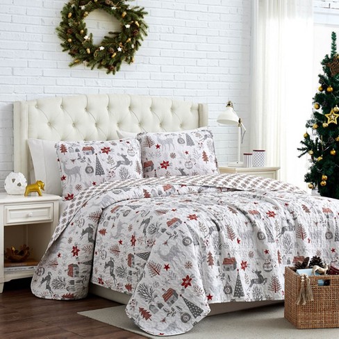 Southshore Fine Living Oversized Holly Jolly Reversible 3-piece