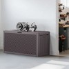 Syemin Deck Boxes 90gal Outdoor Garden Plastic Storage Deck Box Waterproof Deck Box Outdoor Lockable Storage Container, Brown, 45.67"*19.5"*23.23" - 2 of 4