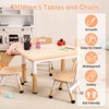 Children's table and 4 chairs, height-adjustable, doodle tabletop, multifunctional children's table and chair set for reading, drawing, dining - 3 of 4