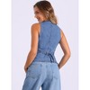 INSPIRE CHIC Women's V Neck Sleeveless Button Down Waistcoat Fashion Denim Vest - 3 of 4