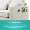 CAVINAS 104" Modern Linen Fabric Sofa Couch, 4-Seater Couch with Armrest Pockets and 4 Pillows, for Living Room, Apartment, Office - 4 of 4