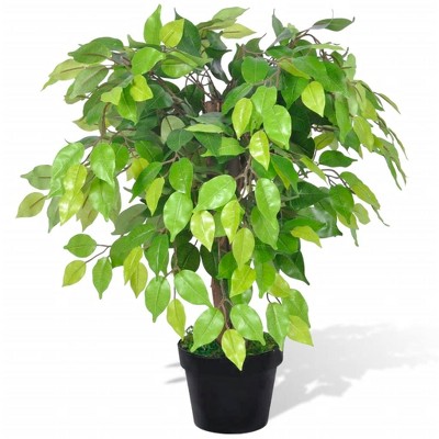 vidaXL Artificial Plant Green Plastic, Iron wire, Wood Small