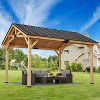 EROMMY 12x15 FT Hardtop Gazebo with Waterproof Asphalt Roof and Solid Wood Frame - 2 of 4