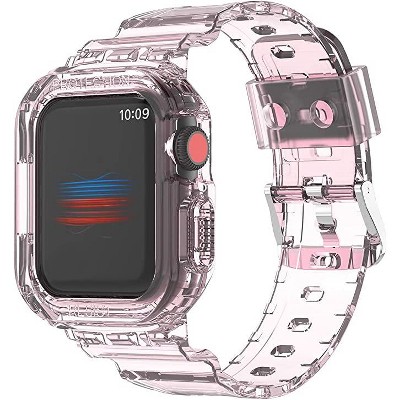 Worryfree Gadgets Apple Watch Band with Protective Bumper Case for Apple Watch iWatch Series 8 7 6 5 4 SE Sports Wristband