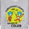 Men's - The Cat in the Hat - Christmas Lights Are My Favorite Color Graphic Fleece Sweatshirt - 2 of 4