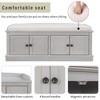Lyngins Storage Bench with 4 Doors and Adjustable Shelves,Shoe Bench with Removable Cushion,Entryway Bench for Living Room,Bedroom - 4 of 4