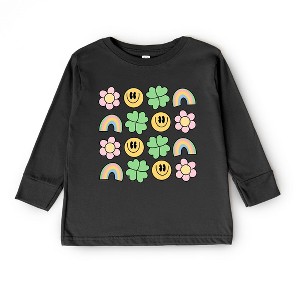 The Juniper Shop Smiley Clover Daisy Toddler Long Sleeve Tee - 1 of 3