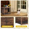 FDW Wooden Dog Crate Furniture 27/38 Inch Heavy Duty Dog Crate for Small and Medium Dogs Dog Kennel with Cushion Double Doors Indoor Side End Table - 4 of 4