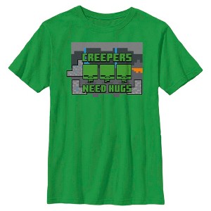 Boys Minecraft Creepers Need Hugs T Shirt - 1 of 4