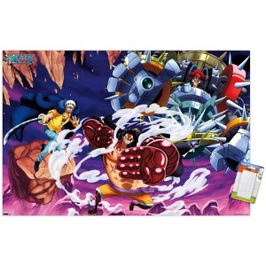 Trends International One Piece: Wano Country - Fighting Trio Unframed Wall Poster Print White Mounts Bundle 14.725" x 22.375" - 1 of 4