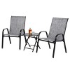 GDFStudio Regan Outdoor Breathable Fabric 3 Piece Patio Chair Set  with Foldable Coffee Table - 3 of 4