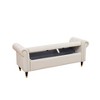 DOMETOUR Fluffy Fabric Bedroom Storage Bench - Cozy Upholstered Seat with Hidden Compartment - 4 of 4