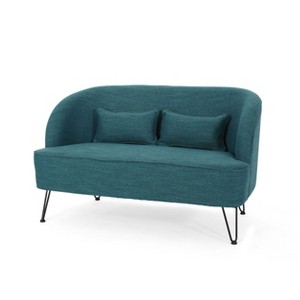 NicBex Small Modern Loveseat Sofa Upholstered Comfy Fabric 2 Seater Couch with Metal Legs for Living Room,Apartment - 1 of 4