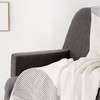 47" X 60"  and Ivory Cotton Woven Striped Throw Blanket with Fringe - 2 of 4