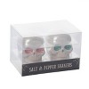 Transpac Dolomite 3 in. Off-White Halloween Iridescent Skull Salt and Pepper Shaker Set of 2 - 2 of 4