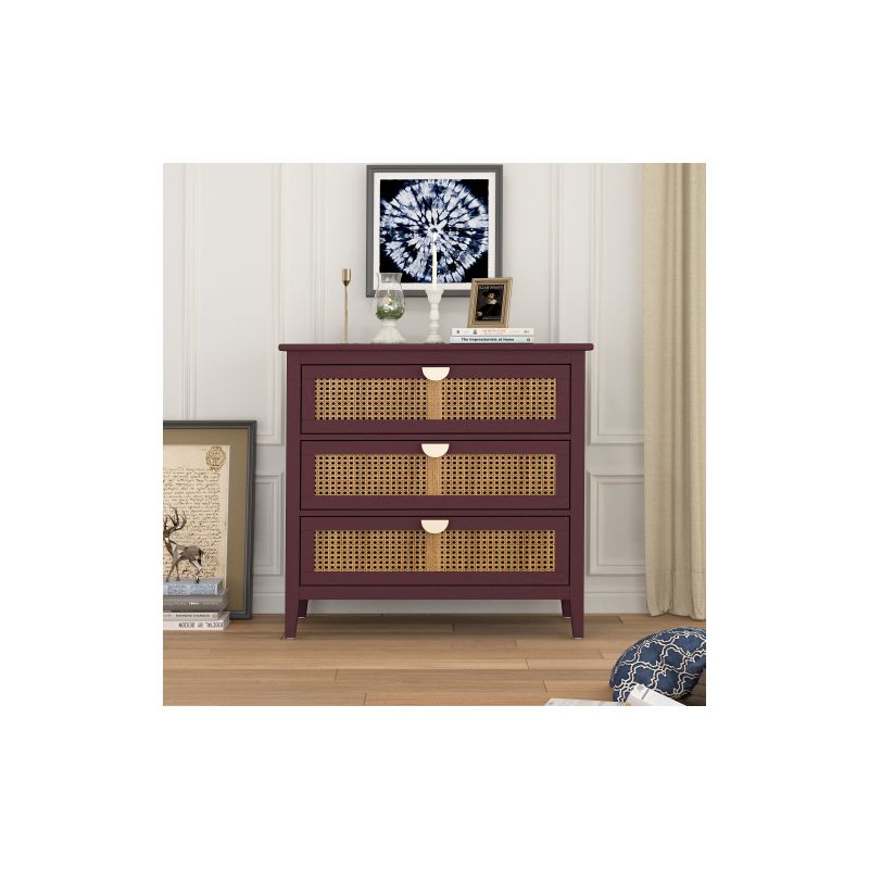 Archie Ash Wood Veneer 3-drawer And Pine Legs Accent Cabinet With Storage- The Pop Maison, 3 of 11