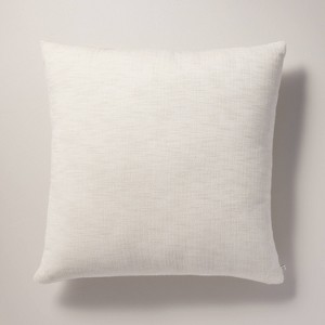 26"x26" Gauze Texture Euro Bed Pillow Taupe/Natural - Hearth & Hand™ with Magnolia: Cotton Fabric, Square Shape, Removable Cover - 1 of 4
