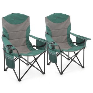 ARROWHEAD OUTDOOR Oversized XXL Portable Folding Camp Chair w/Glass & Cup Holders, Armrest Cooler, Heavy Duty Carry Bag, 600 lbs Weight Capacity - 1 of 4