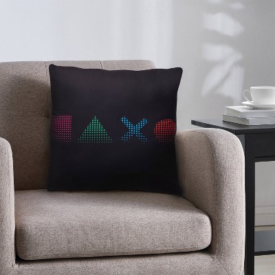 18"x18" Game Controller Square Throw Pillow Black - VCNY Home: Microfiber, Indoor/Outdoor, Removable Cover