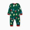 Christmas Matching Family Pajamas Set Reindeer Green Print PJS with Christmas Socks Green - 3 of 4