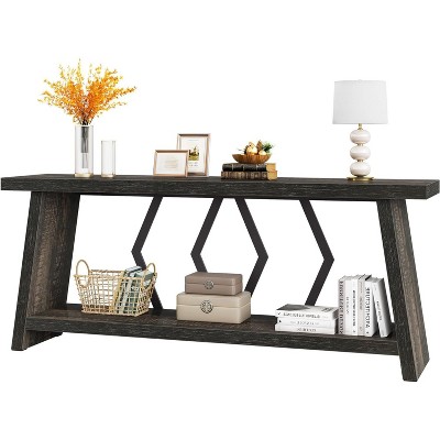 Tribesigns 70.86-Inch 2-Tier Long Sofa Table for Living Room