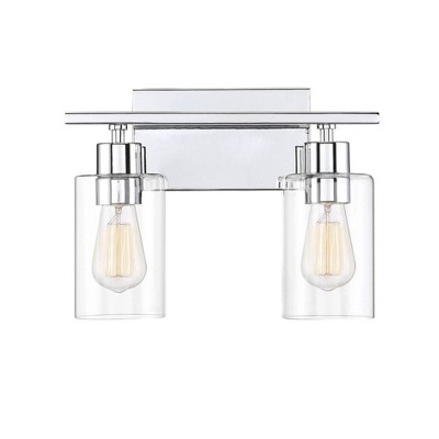 2 Light Bath Sconce with Glass Polished Chrome - Aurora Lighting