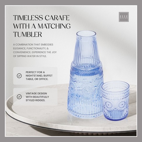 Elle Decor Bedside Water Carafe With Tumbler Set, Vintage Design ...