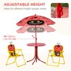 Aghana Digitals Kids 4-Piece Outdoor Folding Furniture Set with Adjustable Sun Umbrella, Ladybug - 4 of 4