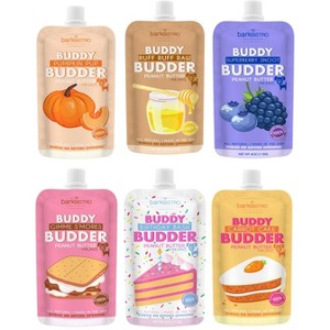 6 pack Mixed Flavor Squeeze Pack Buddy Budder (4oz) - 1 of 3