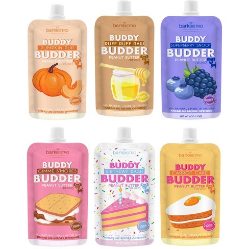 6 pack Mixed Flavor Squeeze Pack Buddy Budder (4oz) - image 1 of 3