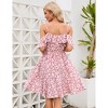 BLUEMING Maternity Cold Shoulder Sundress Flouce Highwaist Midi Dress Floral Summer Dress - 4 of 4