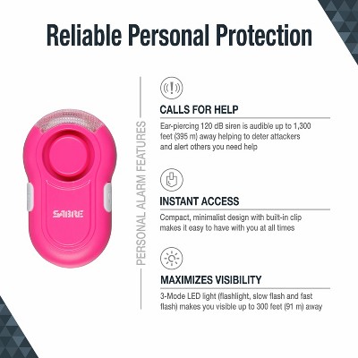 Sabre Personal Alarm with LED Light - Pink_9