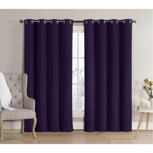 GoodGram 2 Pack Hotel Thermal Grommet 100% Blackout Window Curtain Panels - 1 of 3