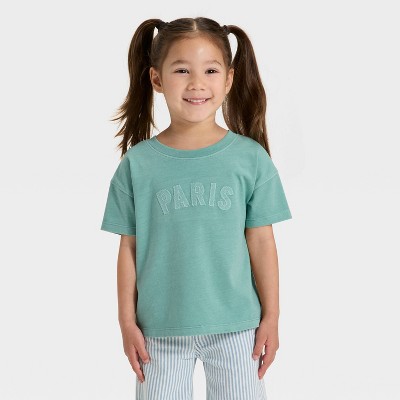 Toddler Girls' Paris Boxy T-Shirt - Cat & Jack™ Ocean Green