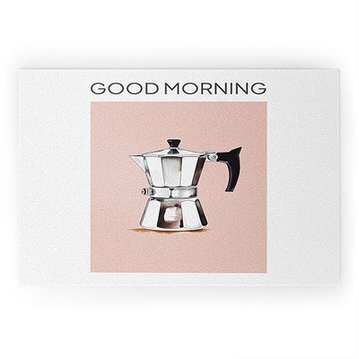 Mambo Art Studio Italian Coffee Maker Pink 36" x 24" Welcome Mat - Society6