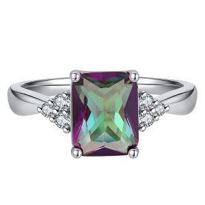 Ariella Engagement Ring 2.62Ct Mystic Topaz Emerald Cut Cubic Zirconia Ginger Lyne Collection - 1 of 4